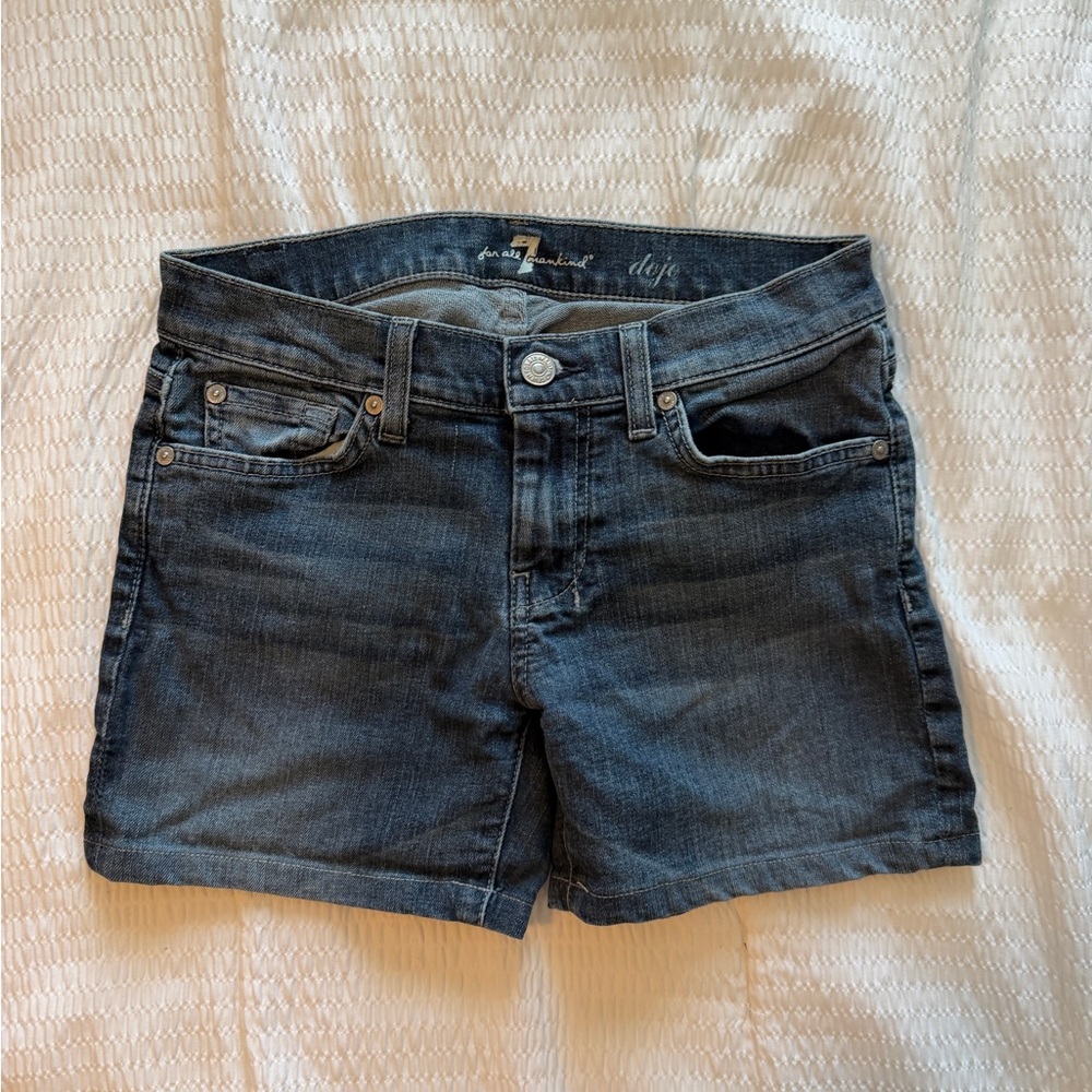 7 For All Mankind Indigo low rise Denim Shorts